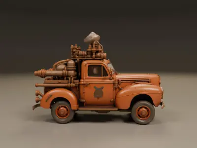 steampunk car 3D print model