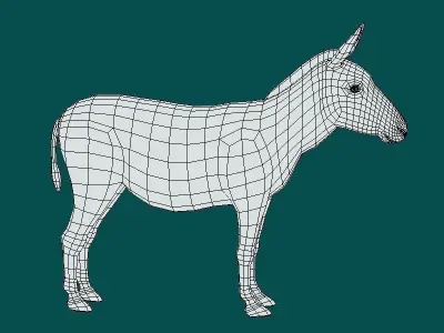 Donkey Animals lowpoly Low-poly 3D model