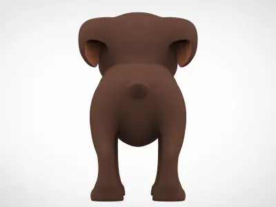 Chocolate Labrador Low-poly 3D model