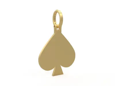 Model 1130 Playing Cards Spades Iced Out Pendant Large 40mm 3D print model