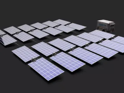 Space Mars Solar Panels Prop 8K Textures Low-poly 3D model
