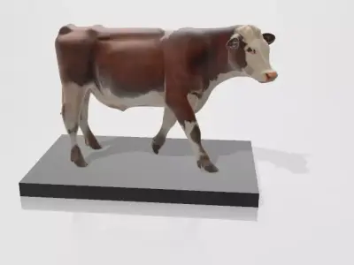 White and Brown Cow 3D Printable Model STL OBJ 3D print model