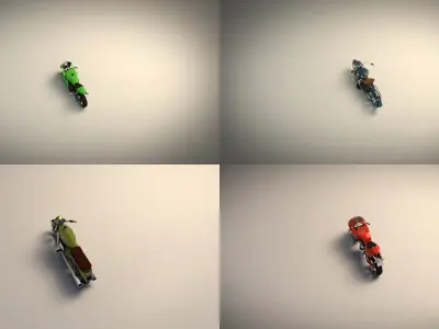 Low Poly Motorcycle Pack 01