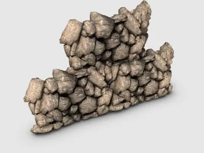 Rock wall 3D model