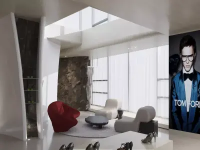 LUXURY BRAND STORE FULL 3D SCENE 3D model