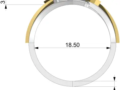 Fashion ring with diamonds  3D print model