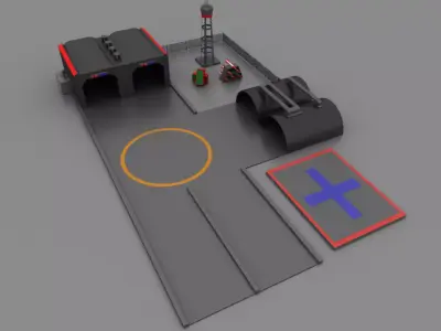 AIRPORT in COMMAND CONQUARE Free low-poly 3D model