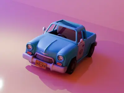 car cartoon MX Low-poly 3D model