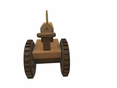Wooden tractor toy 5 Free 3D model