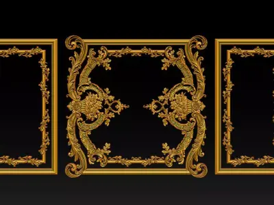 Ornamental Relief CNC Model for Wooden Doors and Wall Panels 2A 3D print model