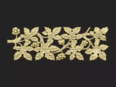 winter leave grapes design grape plant vine green cnc laser  3D print model