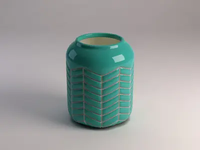 CERAMIC VASE---Toothed pattern 3D model