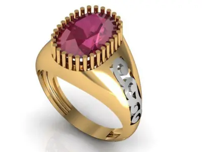 colour stone ring Free 3D print model