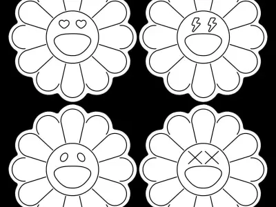 KAWS Sunflower by Takashi Murakami Neon Signs 3D model purchase