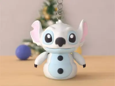 Snow Stitch - articulated version and keychain 3D print model