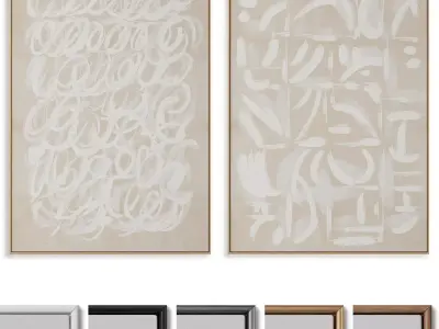 Abstract Painting Frame set 3D model 55