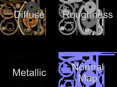 Ornate Stone Fountain Model Pack Low-poly 3D model