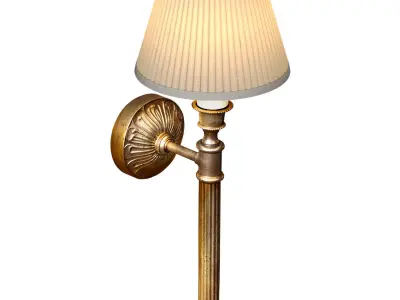 Grantham wall sconce in aged brass in the English style 3D model