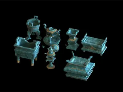 Bronze ware  sculpture 3D model