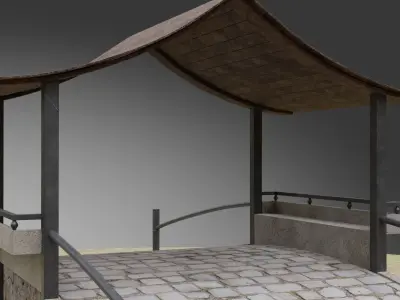 Garden Bridge Low-poly 3D model