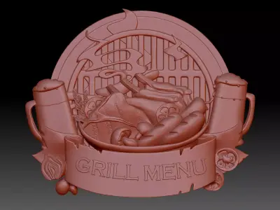 Grill menu 3D print model