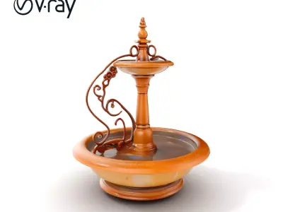 Elegant Ornamental Fountain D Model Pack Low-poly 3D model