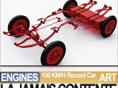 Record Car La Jamais Contente 3D model