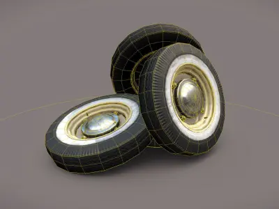 Car wheels ZAZ-965  Low-poly 3D model