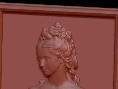 Barone relief woman portrait frame 3D print model