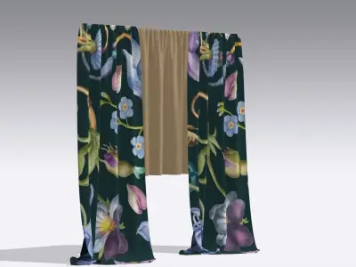 Curtain Low-poly 3D model