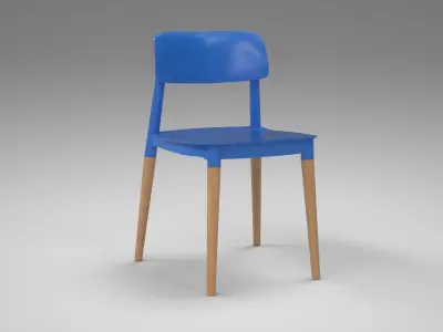 Iris Cafe Chair blue Low-poly 3D model