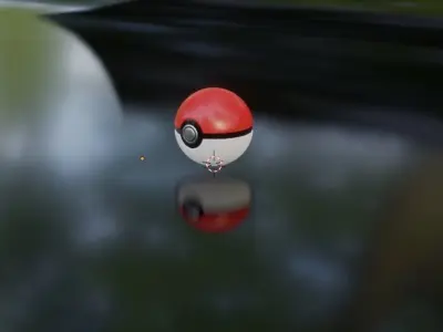 PokeBall Low-poly 3D model