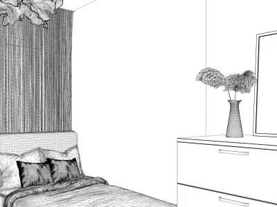  Cozy guest room in a renovated apartment 3D model