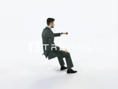Posture 20H Driver Driving Sitting Elegant Business Man Low-poly 3D model