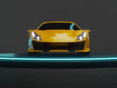 Ferrari 488 Pista Low-poly 3D model