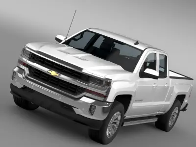 Chevrolet Silverado LT Double Cab Standart Box 2016 3D model