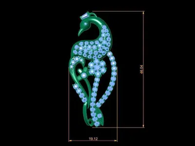 Peacock Pendant 3D print model