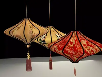 Chinese red lantern  3D model