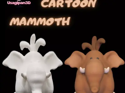Cartoon Mammoth 3D print model