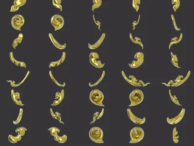 280 Pattern - Lai Thai Decorative 3D Relief Set  for ZBrush-CNC 3D model