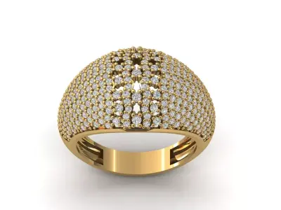 STL 3DM Print Ready Women Diamond Ring Lightweight Printable  3D print model 172