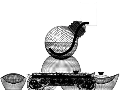 Chinese gold ingot 3D model