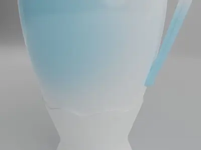 White and blue porcelain vase PBR Free 3D model