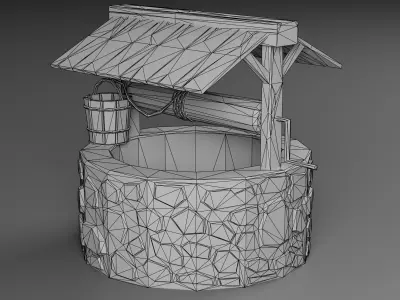 Stylized Well  Free low-poly 3D model