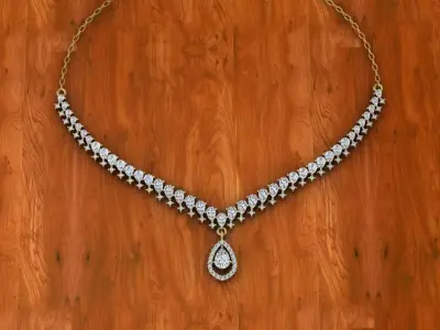 Diamond Jewelry Necklace 3D print model