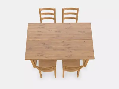 NORDVIKEN - NORDVIKEN table and 4 chairs 1 Low-poly 3D model