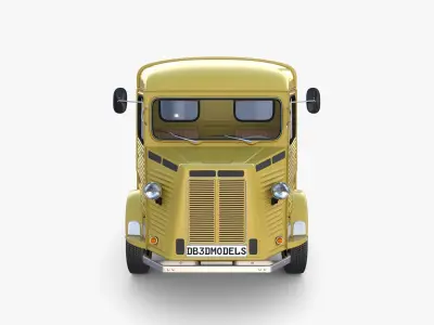 Generic 40s Van Pick Up with interior v3 3D model