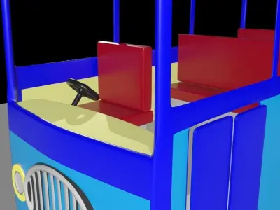 Cartoon school bus Low-poly 3D model