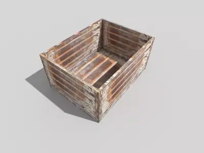 low poly metal crate Low-poly 3D model