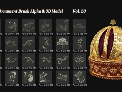 103 Ornament Brush  Alpha  3D Model Vol 10 3D model
